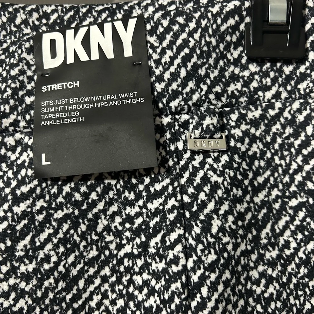 DKNY Black and White Patterned Trousers - Picture 4 of 6